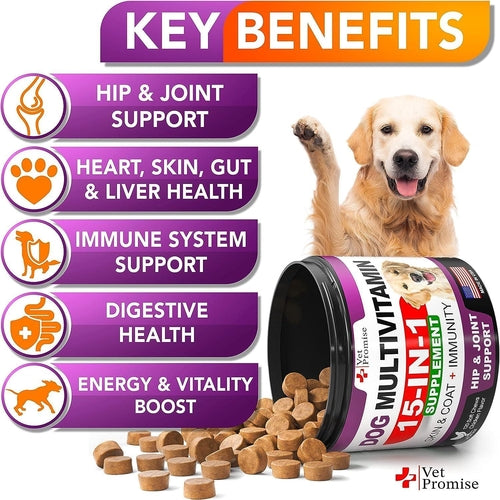 (2 Pack) Dog Multivitamin Chews with Glucosamine