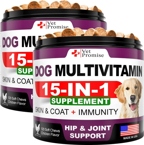 (2 Pack) Dog Multivitamin Chews with Glucosamine