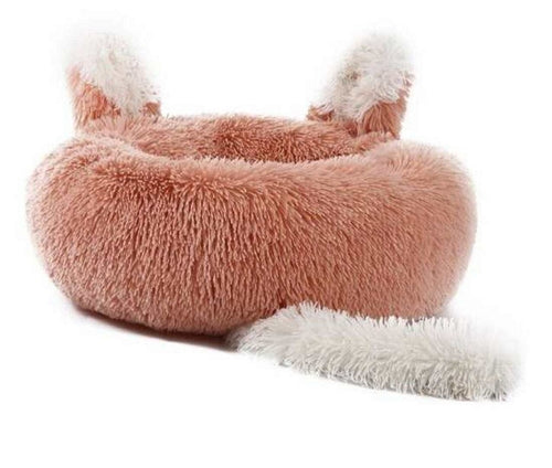 Adorable Plush Pet Bed with Ears and Tail (For Cats and Small Dogs)